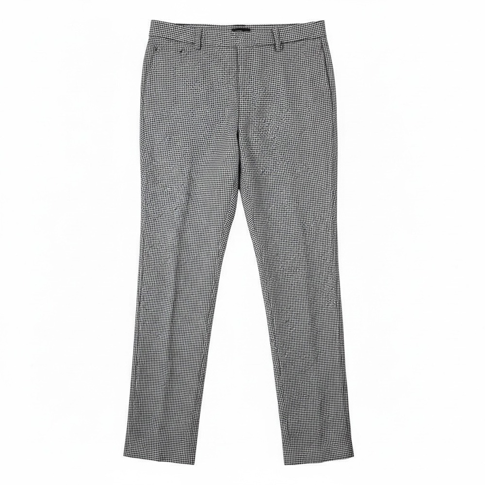 Banana Republic Sloan Houndstooth Pants Women Size 10 Black White Slim Fit - Picture 2 of 5